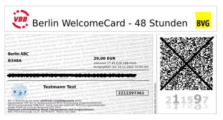 Musterticket Berlin WelcomeCard